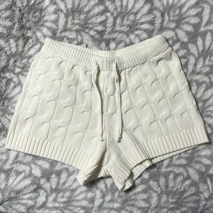 Anthropologie Saturday Sunday Ivory/Cream Cable Knit Shorts Sz S